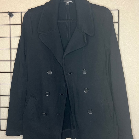James Perse Double Breasted Black Coat Jacket (Size 3 or Medium) - Picture 1 of 11